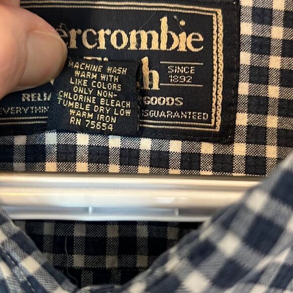 Abercrombie & Fitch Vintage Mens Casual Long sleeve Button Down Shirt Blue Large - Picture 4 of 8